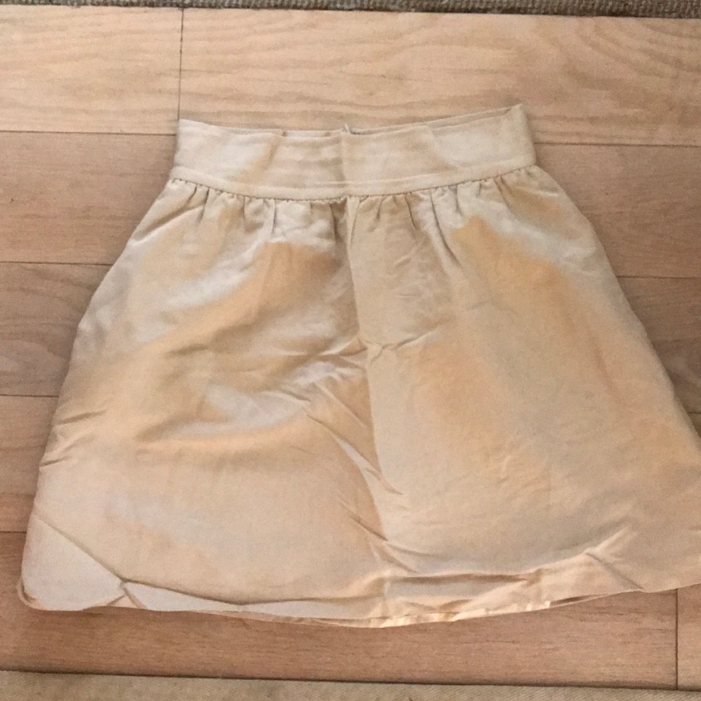 EUC light gold silk Annie griffin skirt